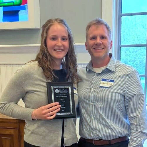 2026 Excellence in Discipline award winner, Josie Geers, pictured with Dr. Chris Dondzila